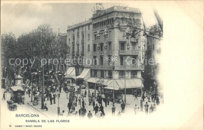 Verlag Hauser Y Menet Nr. 14 Barcelona Rambla de Las Flores