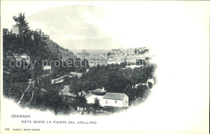 Verlag Hauser Y Menet Nr. 742 Granada Vista desde la Fuente del Avellano