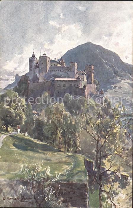 Hohensalzburg Künstlerkarte E. Harrison Compton