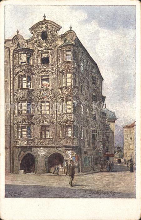 Innsbruck Hoelblinghaus Kuenstlerkarte Rudolf Kargl Nr. 200