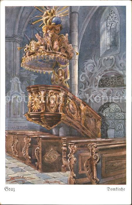 Graz Steiermark Domkirche Kuenstlerkarte Prof. Brunnlechner