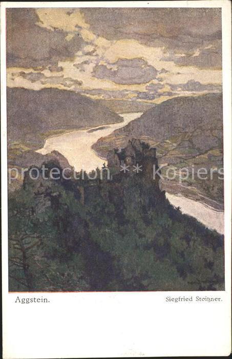 Schoenbuehel-Aggsbach Burgruine Aggstein Kuenstlerkarte Siegfried Stoitzner