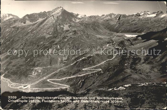 Silvretta-Hochalpenstrasse Vermuntsee Silvrettastausee Crisperspitz Fluchthorn G