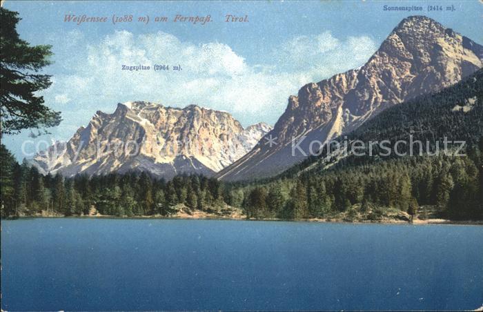 Weissensee Kaernten Fernpass Sonnenspitze Zugspitze
