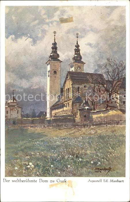 Kaernten Dom zu Gurk Künstlerkarte Aquarell Ed.