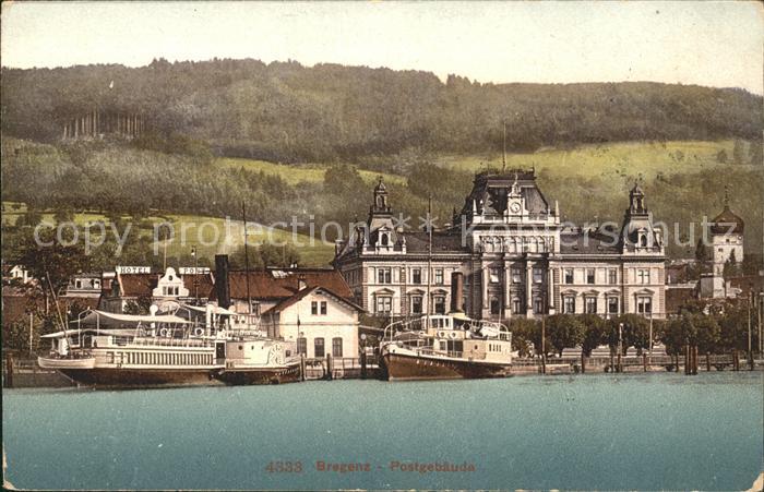 Bregenz Vorarlberg Postgebaeude Dampfer