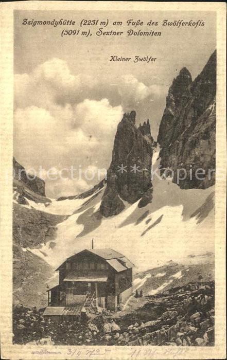 Zsigmondy-Comici Huette Zwölferkofels Sextner Dolomiten