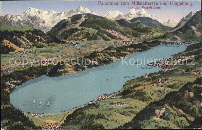 Millstaettersee Panoramakarte Heroldeck Hochgosch Kreuzeckgruppe