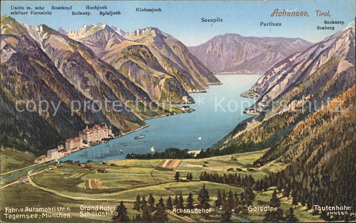 Achensee Panoramakarte Seespitz Pertisau Klobenj