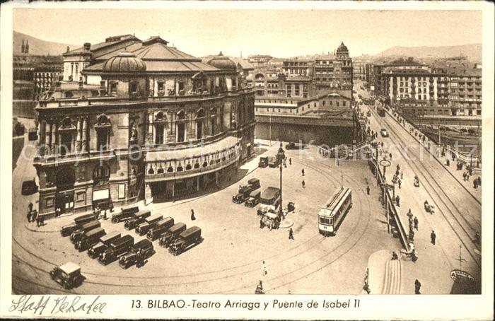 Bilbao Espana Teatro Arriaga y Puente de Isabel II