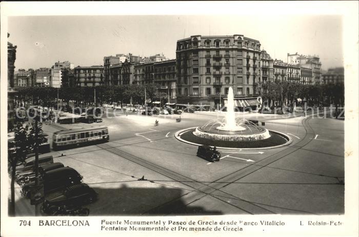 Barcelona Cataluna Fuente Monumental y Paseo de Gracia anco Vitalicio