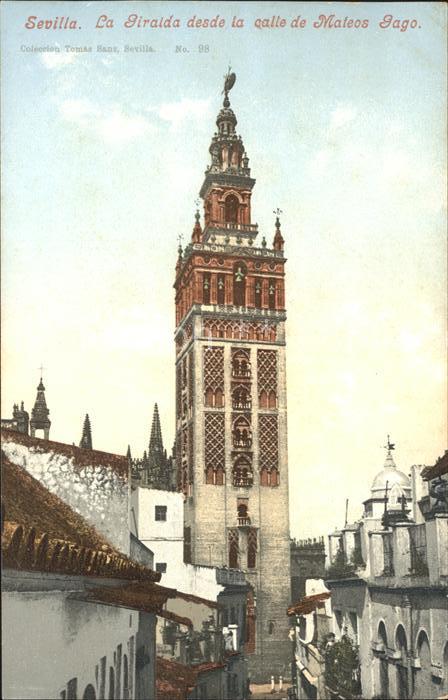 Sevilla Andalucia La Giralda la calle de Mateos Gago