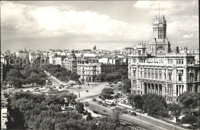 Madrid Spain Paseo del Prado y Palacio de Comunicaciones