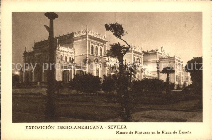 Sevilla Andalucia Exposicion Ibero-Americana museo de Pinturas, Plaza de Espana