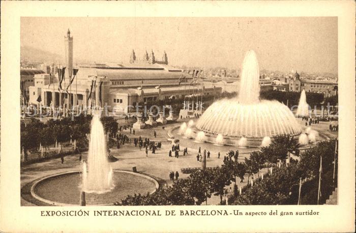 Barcelona Cataluna Gran Surtidor Exposicion internacional