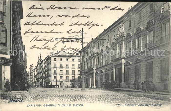 Madrid Spain Capitania general y calle Mayor