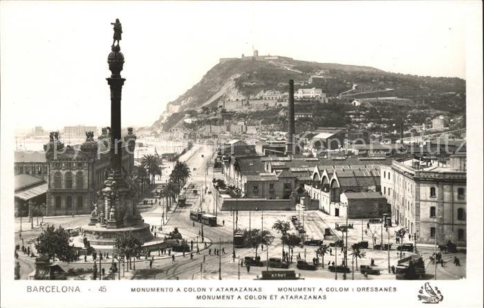 Barcelona Cataluna Monumento a Colon y Atarazanas