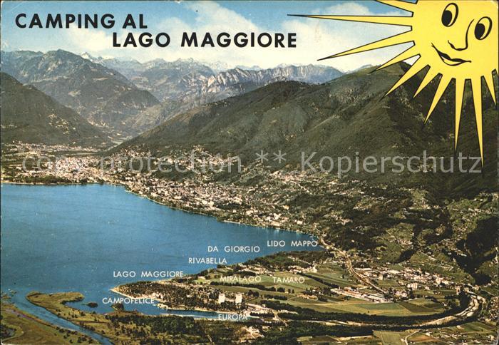 Lago Maggiore Campingplaetze Fliegeraufnahme