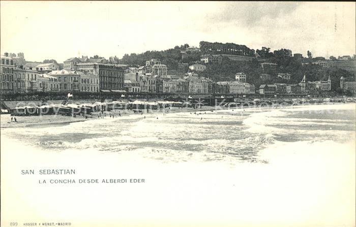 Verlag Hauser Y Menet Nr. 899 San Sebastian Concha desde Alberdi Eder