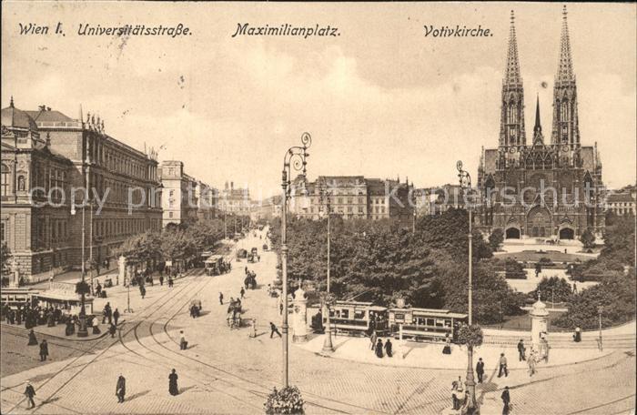 Strassenbahn Wien I. Universitaetsstrasse Maximilianplatz Votivkirche
