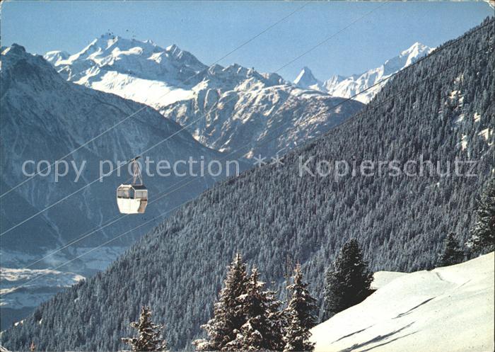 Seilbahn Moerel-Riederalp Dom Matterhorn Weisshorn