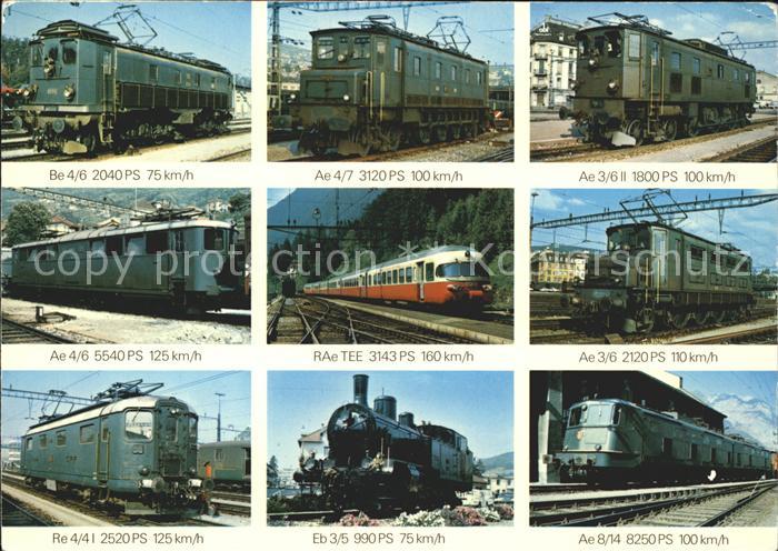 Lokomotive Schweiz Ae 4/6 5540 PS Re 4/41 2520 PS Ae 4/7 3120 PS