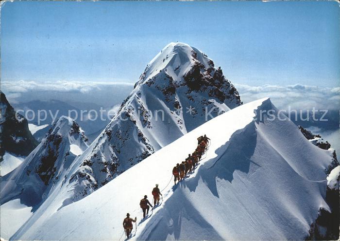 Bergsteigen Klettern Schneekuppe Hauptgipfel Piz Roseg