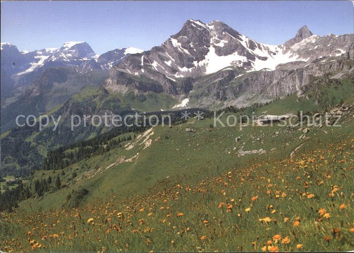 braunwald Blick vom Gummen mit Tödi Ortstock und
