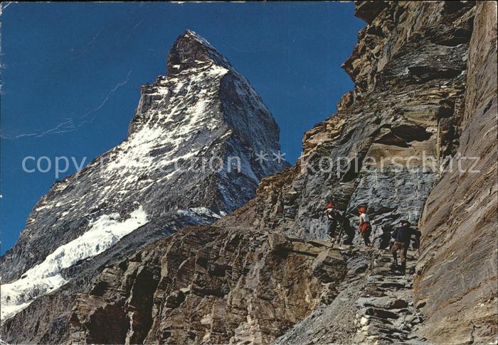 Bergsteigen Klettern Wandern Zermatt Matterhorn Mt. Cervin Weg Schwarzsee-Hoernl
