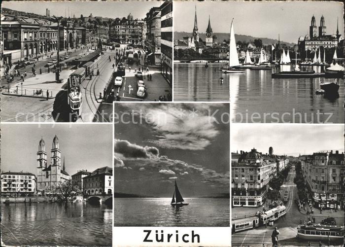 Strassenbahn Segelboote Zuerich