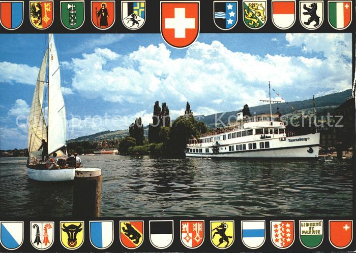 Motorschiffe Rorschach am Bodensee Hafenpartie Seere