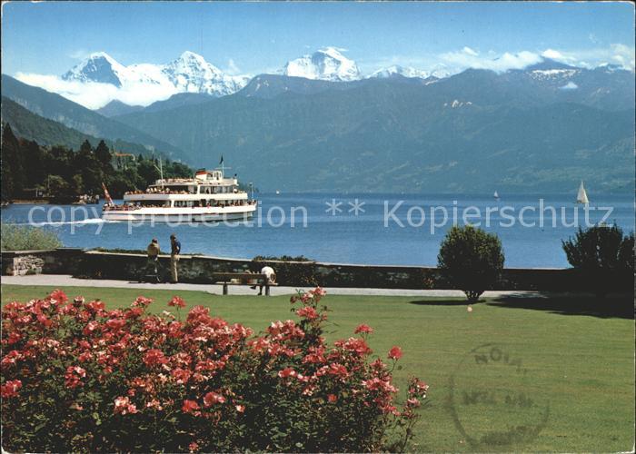 Motorschiffe Thun Schadaupark Eiger Moench Jungfrau