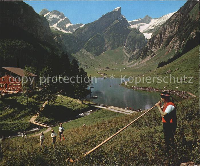 Alphorn Alphornblaeser Seealpsee Altmann Rotsteinpass Rossmad