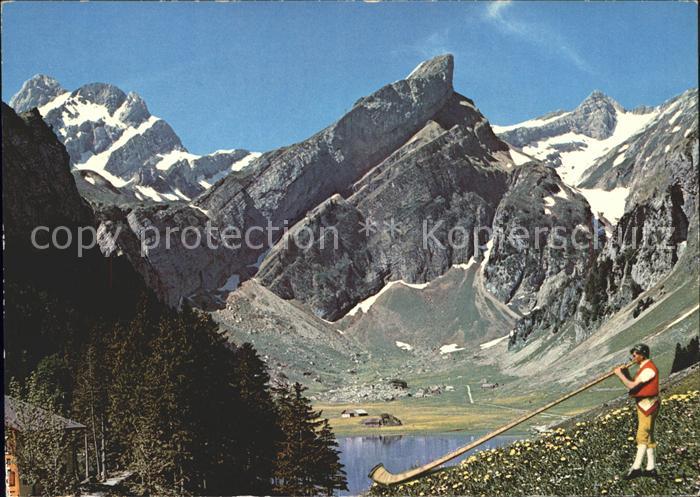 Alphorn Alphornbläser Seealpsee Altmann Rotstei