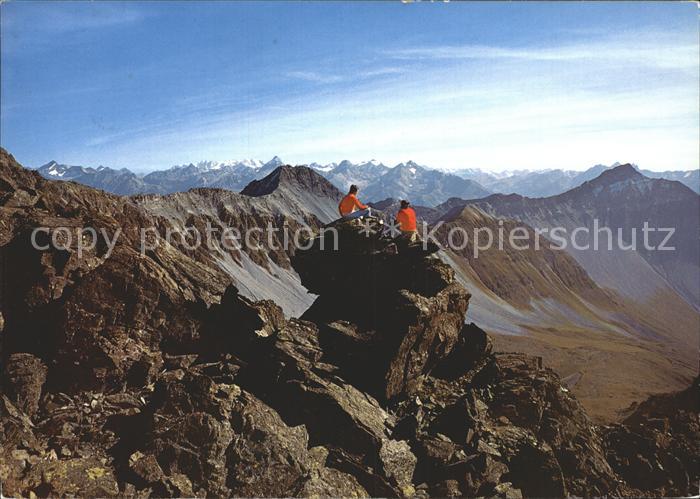 Bergsteigen Klettern Rothorngipfel Lenzerhorn Berninagruppe Piz Palue