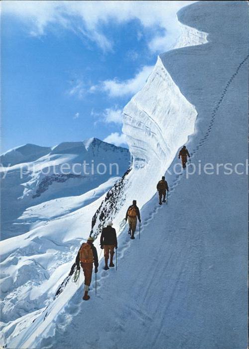 Bergsteigen Klettern Wanderung Aufstieg Biancograt Piz Bernina