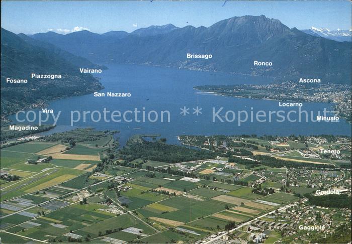 Lago Maggiore Fliegeraufnahme Panoramakarte