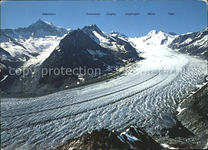 Gletscher Eggishorn Grosser Aletschgletscher Märj