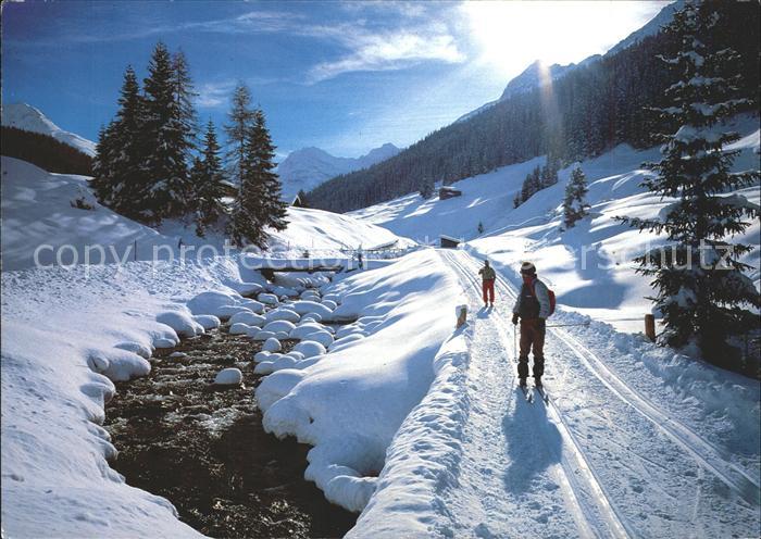 Ski-Langlauf Langlaufloipe Davos-Sertig Sertigbach