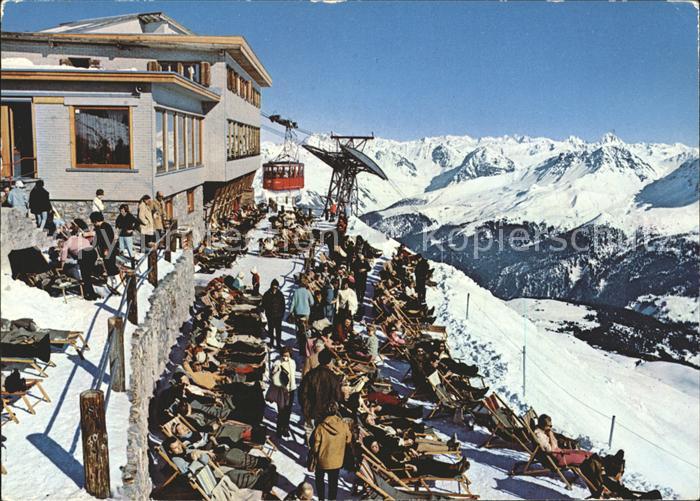 Seilbahn Arosa Weissfluhgipfel Restaurant Sonnenterrasse