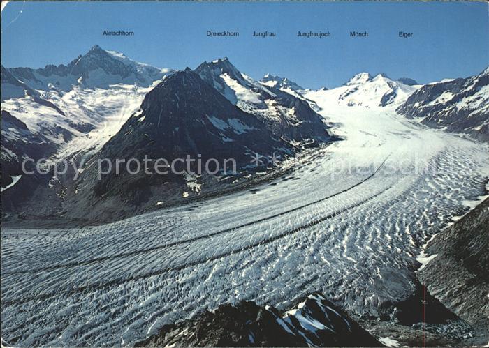 Gletscher Grosser Aletschgletscher Eggishorn Märj