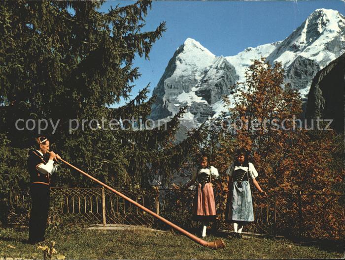 Alphorn Alphornblaeser Maedchen Trachten Bern
