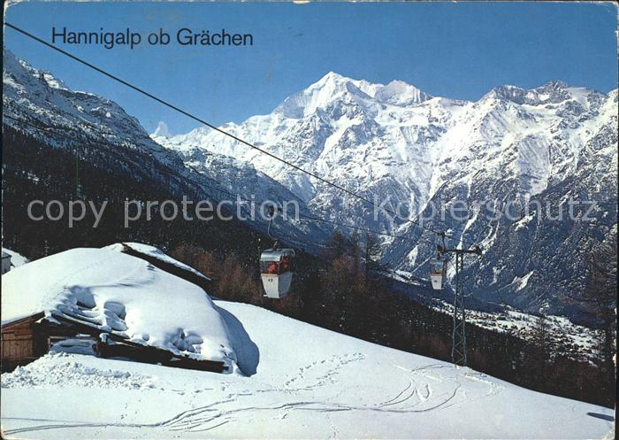 Seilbahn Hannigalp-Graechen Matterhorn Weisshorn Barrhoerner