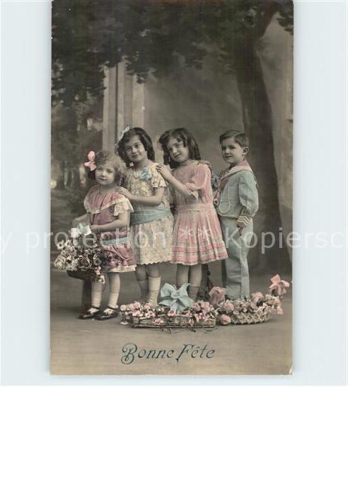 Kinder Child Enfants Glueckwunsch Blumen