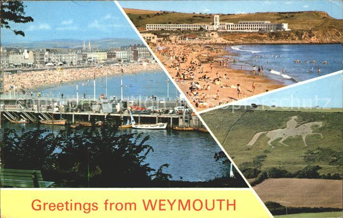 Weymouth Dorset Hafen Strand Teilansichten Fliegeraufnahme