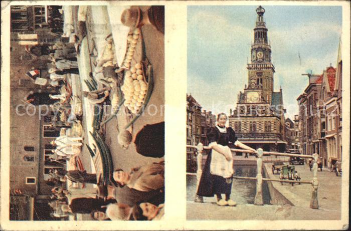 Alkmaar Markt holl Trachtenmaedchen Kirche