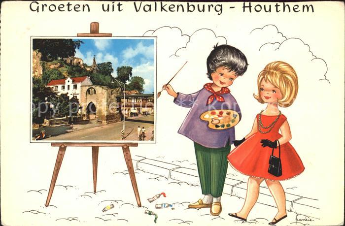 Valkenburg Suedholland Teilansicht Illustration