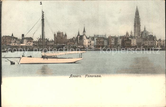 Anvers Antwerpen Panorama Kirche Segelschiff