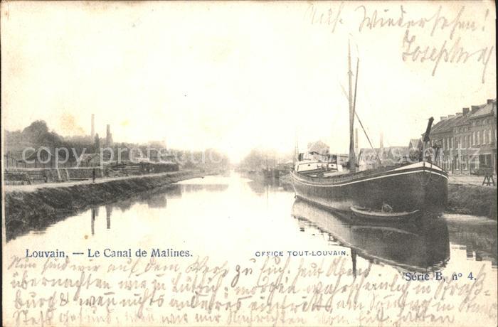 Louvain Flandre Le Canal de Malines Frachter