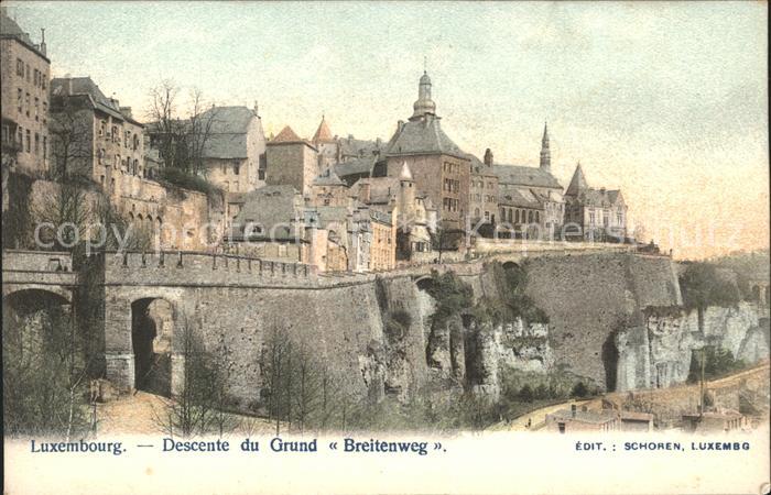 Luxemburg Luxembourg Descente du Grund Breitenweg
